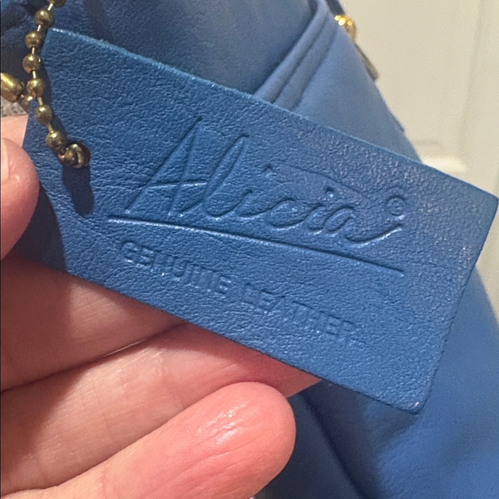 Alicia Genuine Leather Royal blue should strap colorful purse - Picture 4 of 10